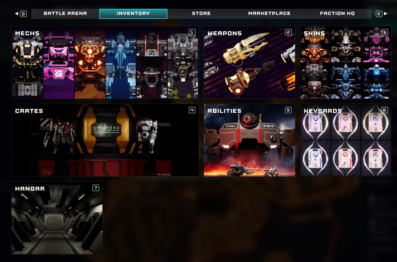 What a veteran's arsenal looked like: mechs, weapons, skins